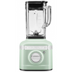 Standmixer K400 von KitchenAid mit pistazienfarbenen Motorblock und transparentem Glaskrug auf weißem Hintergrund