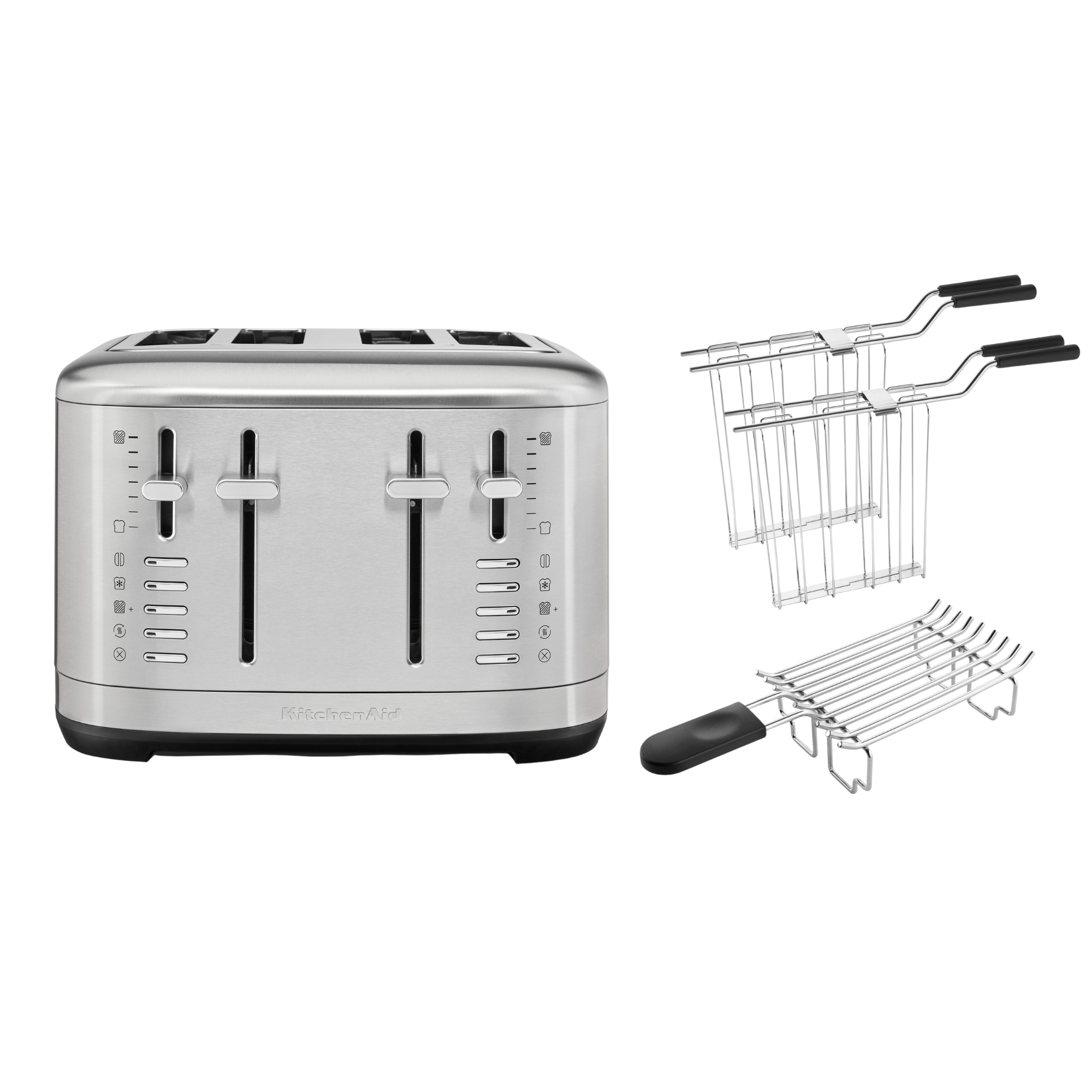 KitchenAid 4-Scheiben Toaster 5KMT4109 Paket 2, 2 Sandwichzangen + 1 Brötchenaufsatz