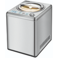 Unold Eismaschine Profi Plus mit Edelstahlgehäuse auf weißem Hintergrund