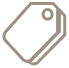 Preisschild als Icon aus beigen Linien