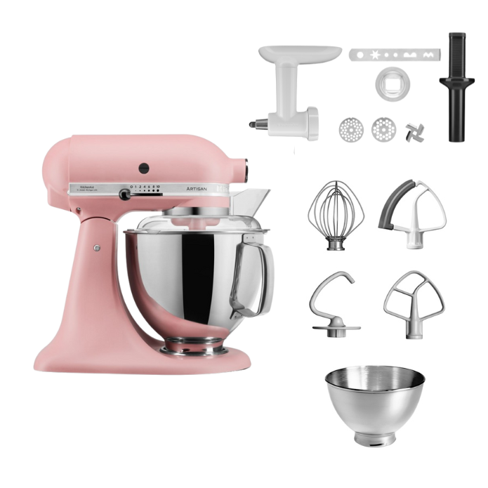 KitchenAid 4 8 L 5KSM175 Artisan Kuchenmaschine Cookielover mit Fleischwolf Spritzgebackvorsatz