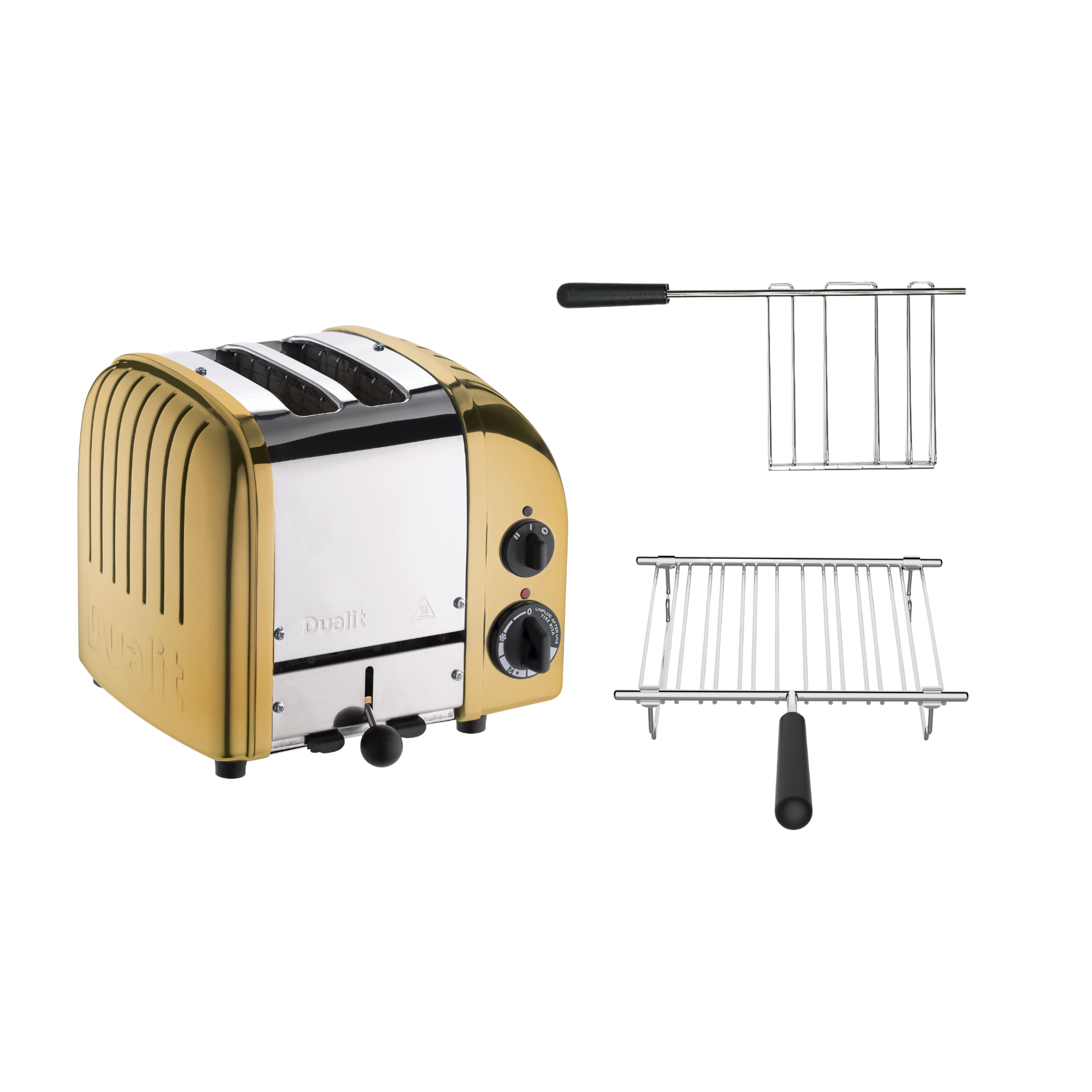 Dualit Toaster Paket 2, 2er Toaster mit Brötchenaufsatz und Sandwichzange