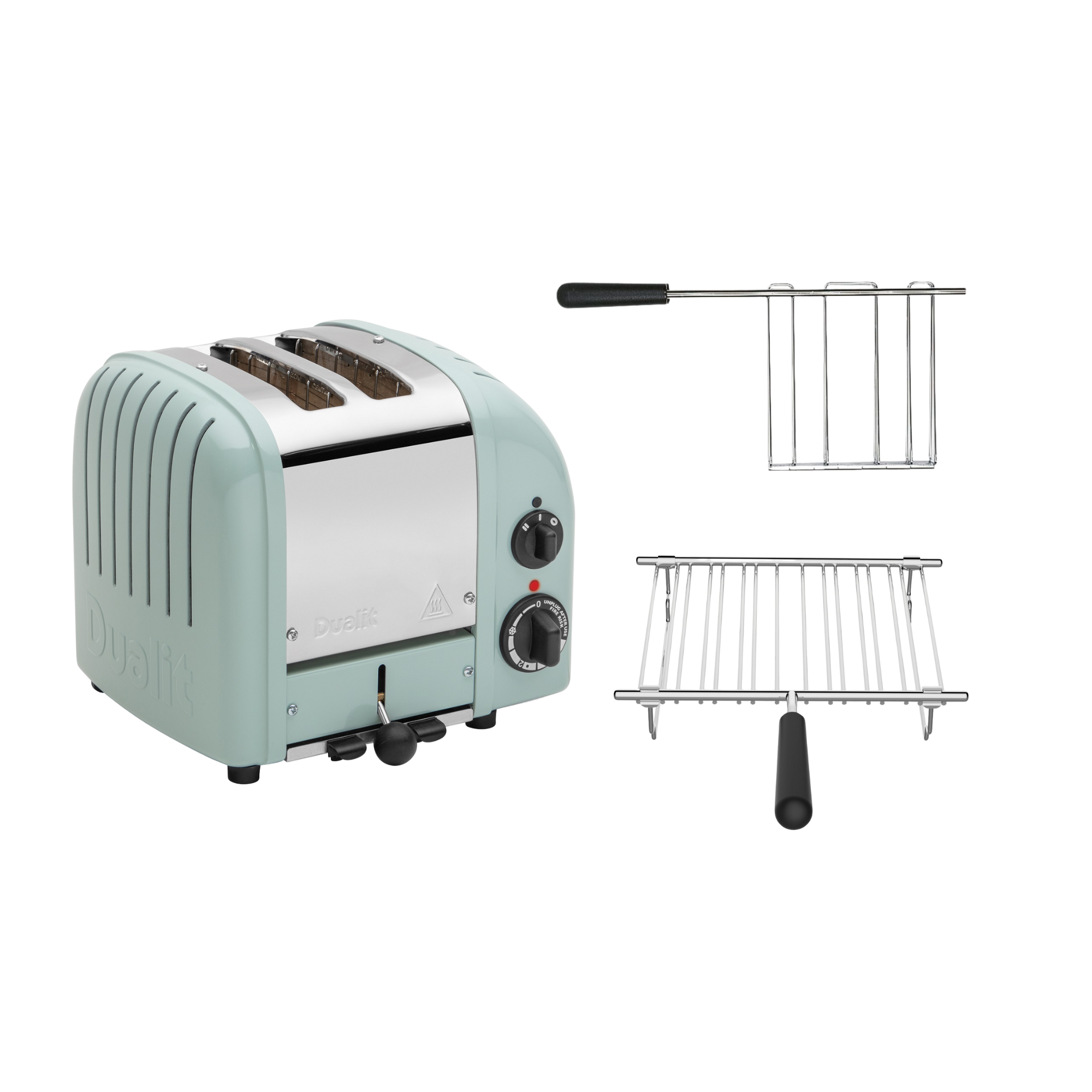 Dualit Toaster Paket 2, 2er Toaster mit Brötchenaufsatz und Sandwichzange