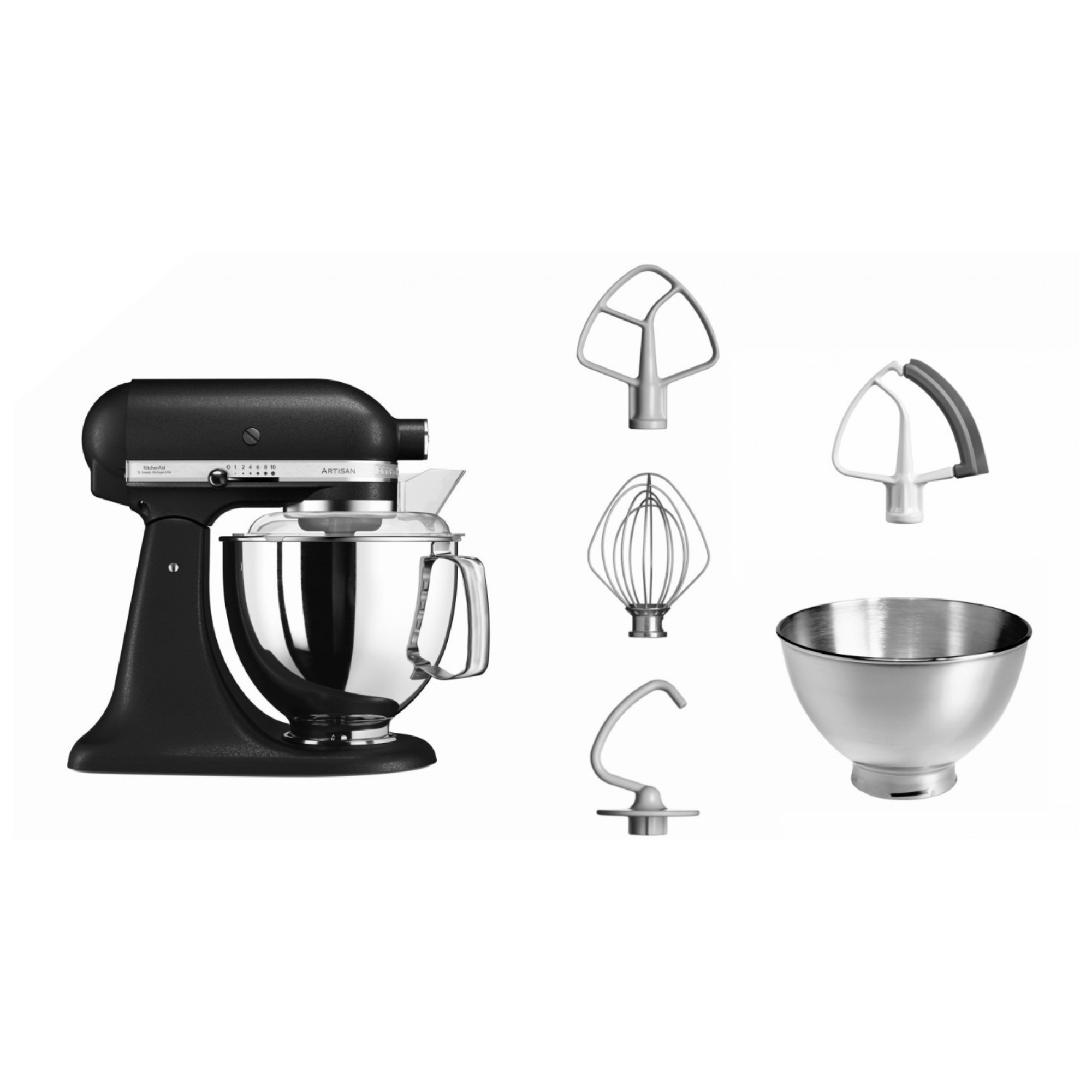 KitchenAid 4,8 L 5KSM175 Artisan Küchenmaschine Gusseisen Schwarz-Default