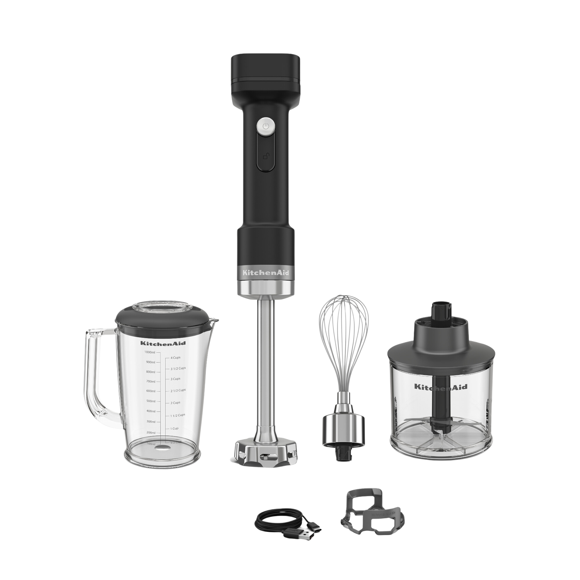 KitchenAid Go Cordless Stabmixer mit Zubehör 5KHBRV-inklusive Akku