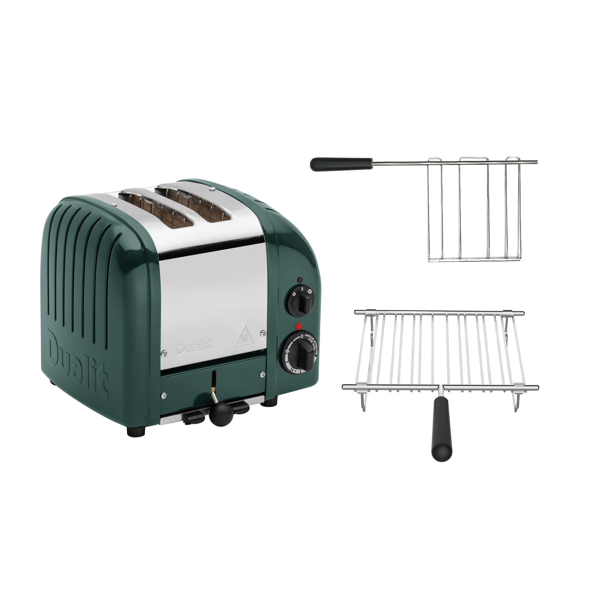 Dualit Toaster Paket 2, 2er Toaster mit Brötchenaufsatz und Sandwichzange