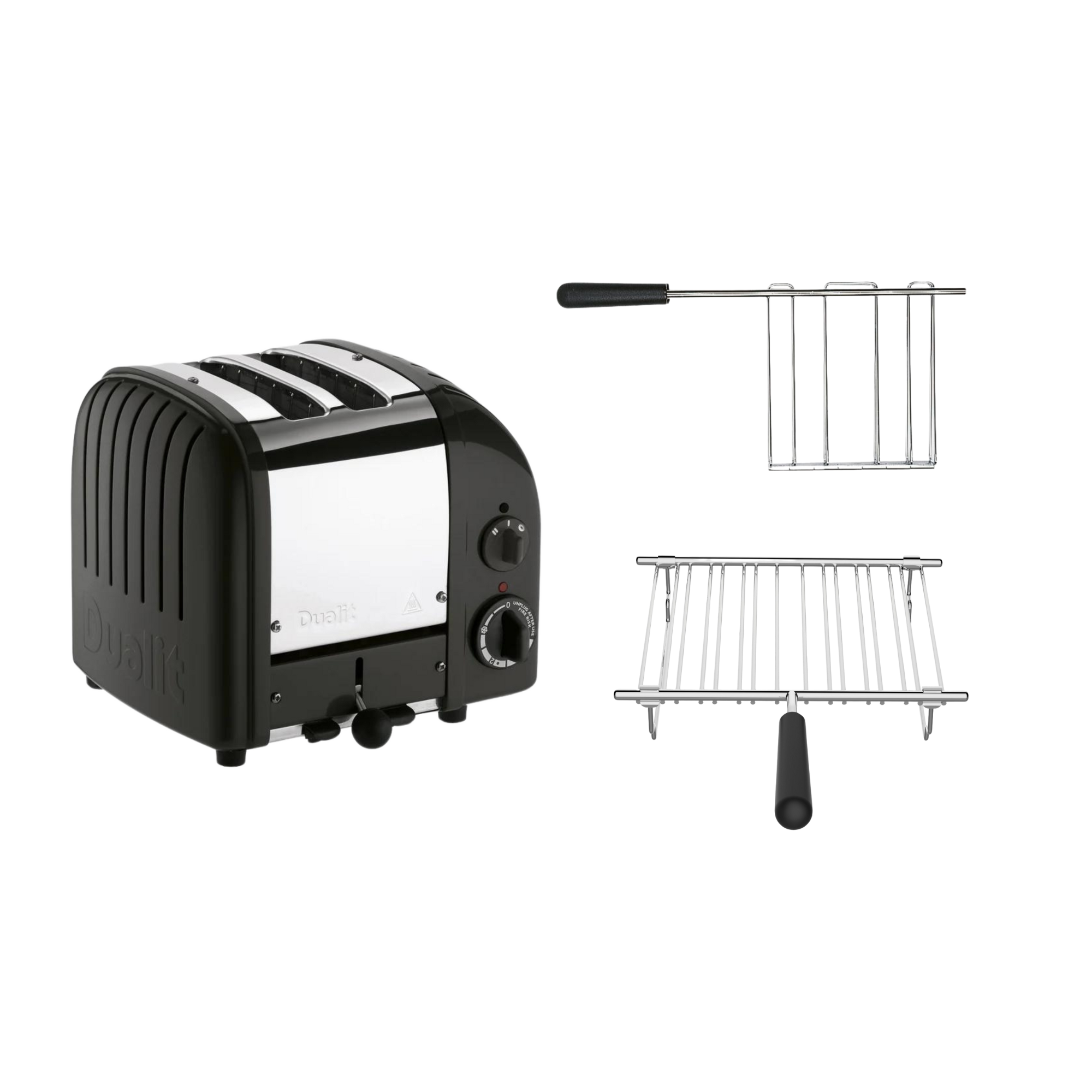 Dualit Toaster Paket 2, 2er Toaster mit Brötchenaufsatz und Sandwichzange