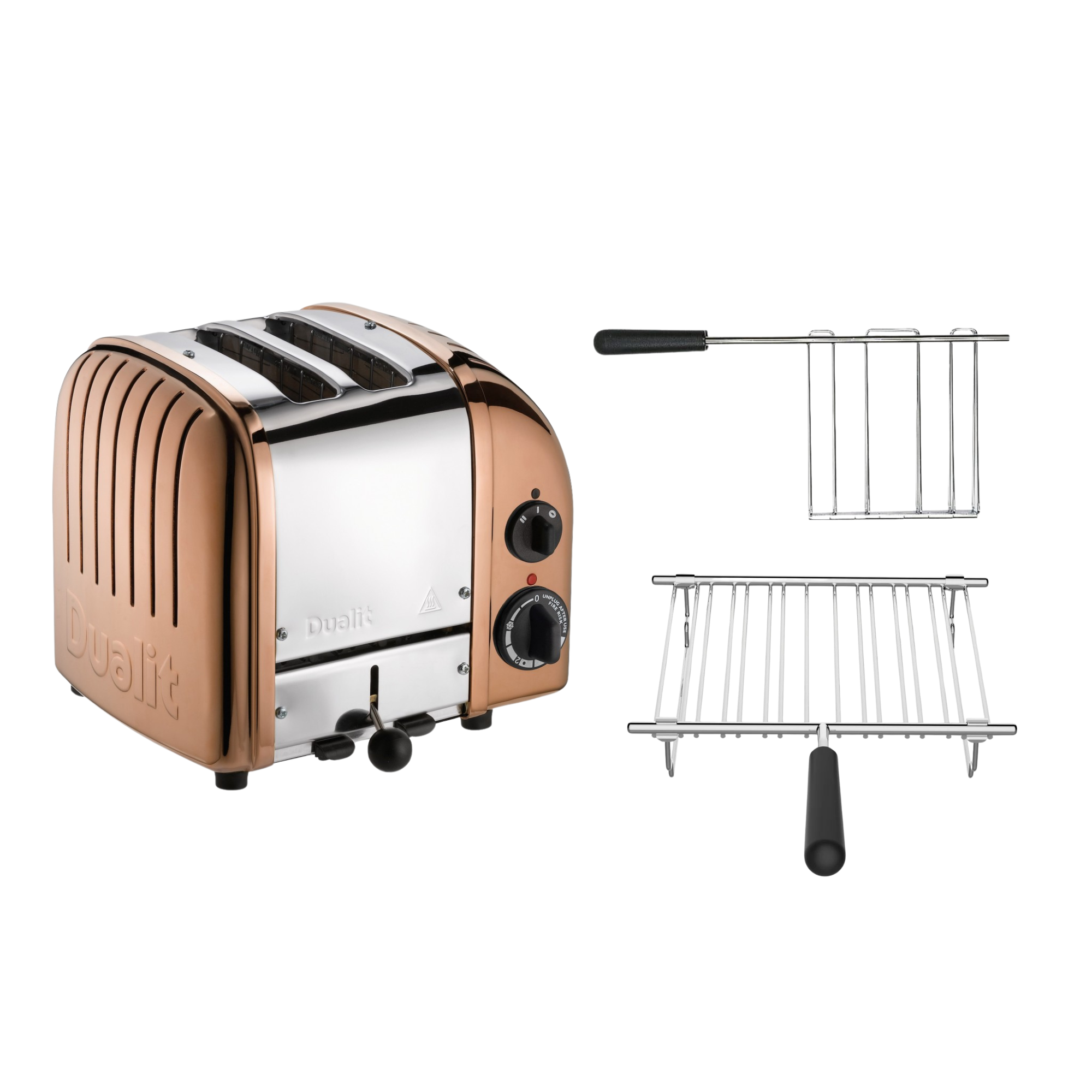 Dualit Toaster Paket 2, 2er Toaster mit Brötchenaufsatz und Sandwichzange