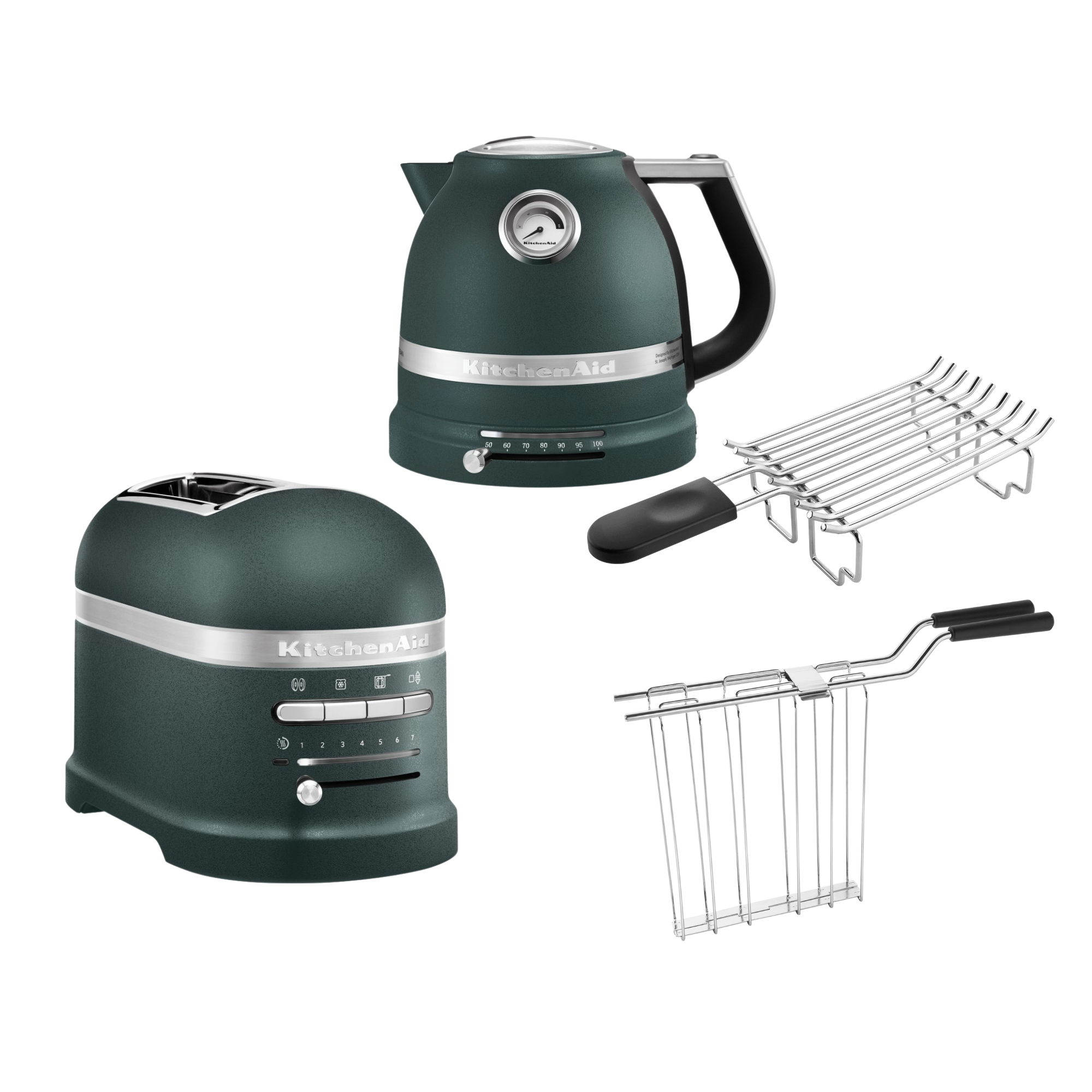 KitchenAid Artisan Frühstücksset inkl. Wasserkocher 5KEK1522, 2 Scheiben Toaster 5KMT2204 und Brötchenaufsatz