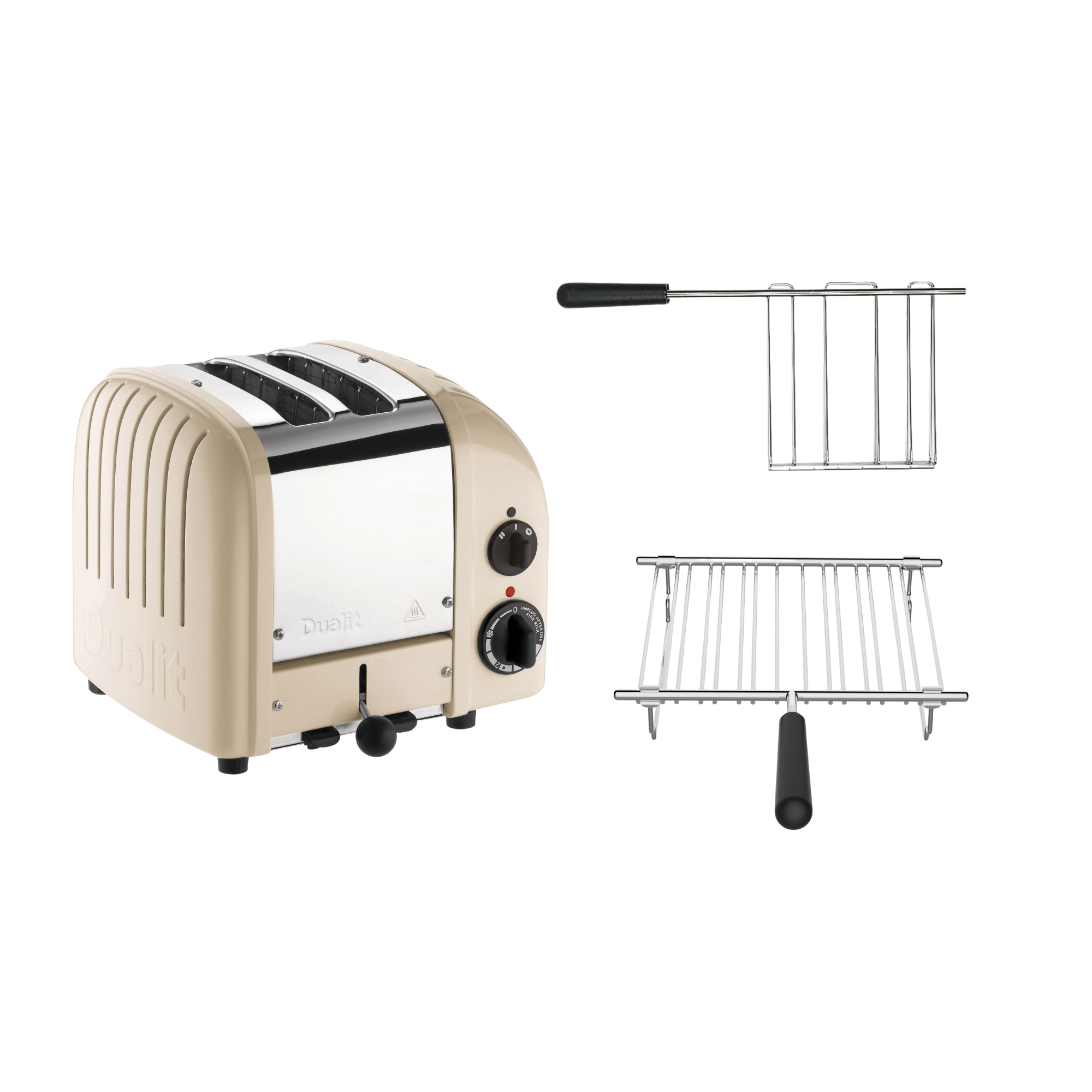 Dualit Toaster Paket 2, 2er Toaster mit Brötchenaufsatz und Sandwichzange