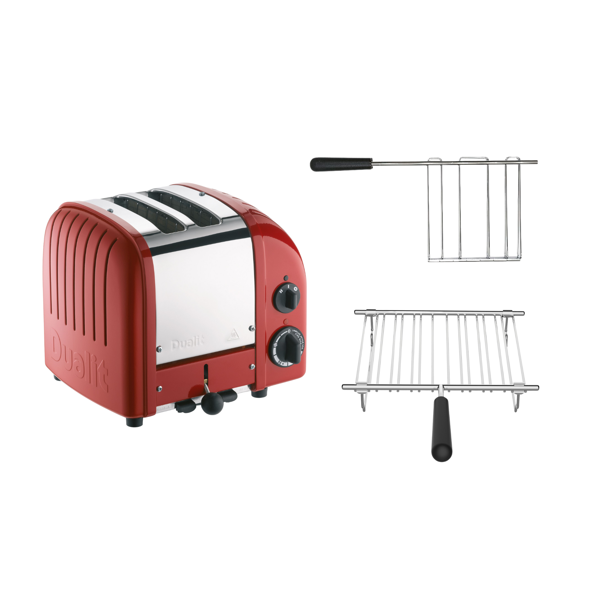 Dualit Toaster Paket 2, 2er Toaster mit Brötchenaufsatz und Sandwichzange