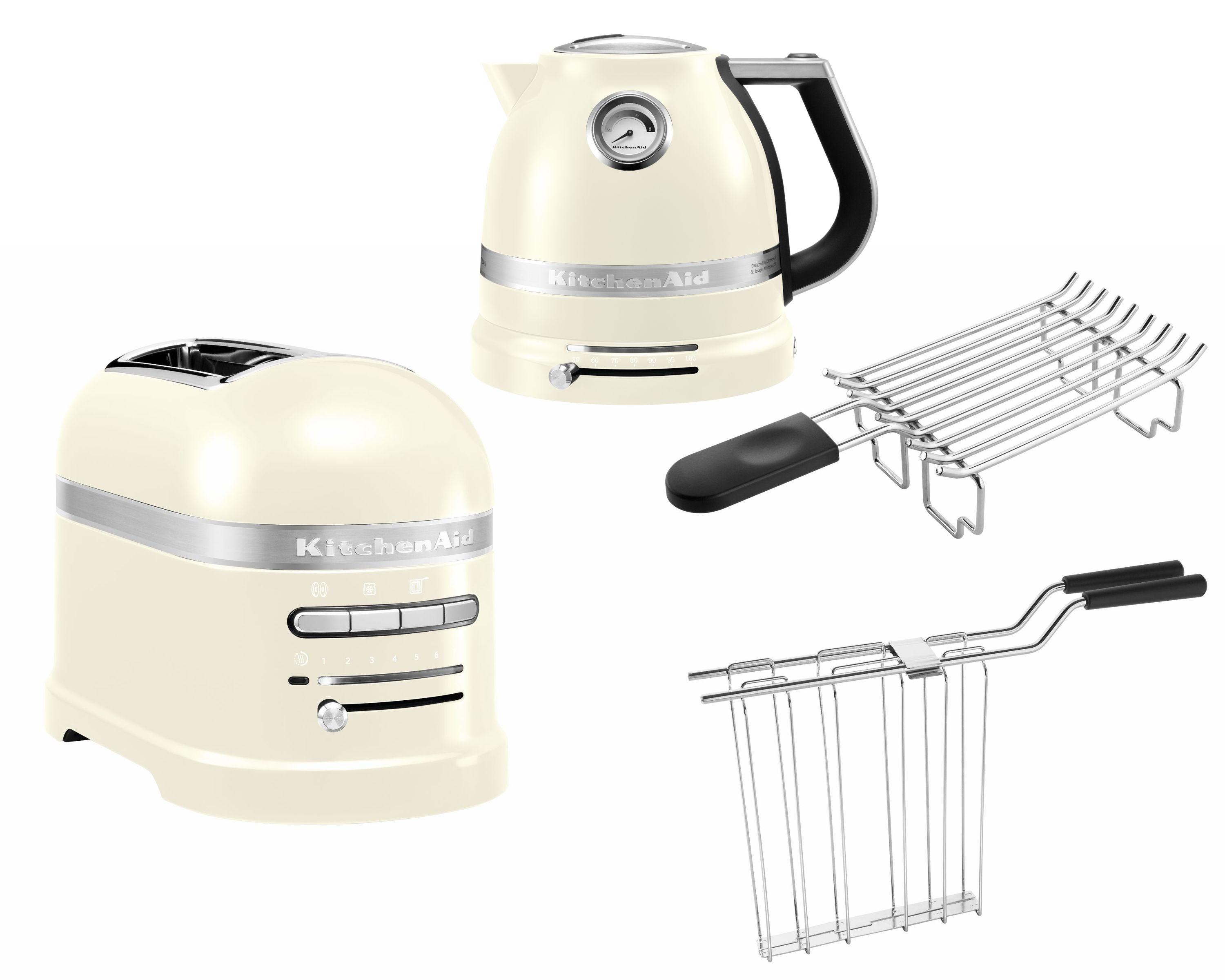 KitchenAid Artisan Frühstücksset inkl. Wasserkocher 5KEK1522, 2 Scheiben Toaster 5KMT2204 und Brötchenaufsatz