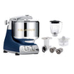 Ankarsrum Küchenmaschine Royal Blau mit Edelstahl-Schüssel und Go Green Zubehörset inklusive Mixer, Zitruspresse und Reibeaufsatz