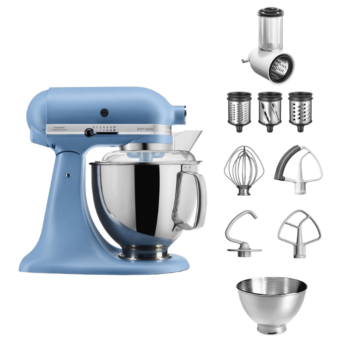 KitchenAid 4,8 L 5KSM175 Artisan Küchenmaschine Beginnerset mit Gemüseschneider