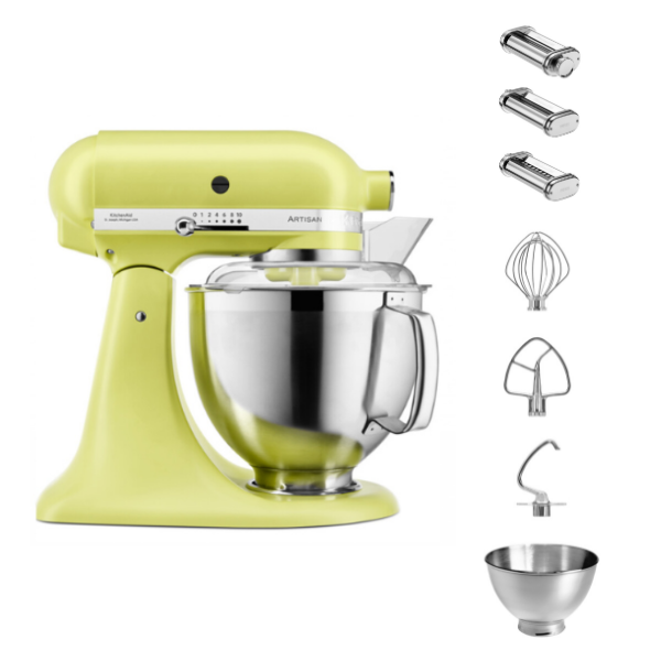 KitchenAid 4,8 L 5KSM185 Artisan Küchenmaschine Pastalover 3er Nudelwalzenset